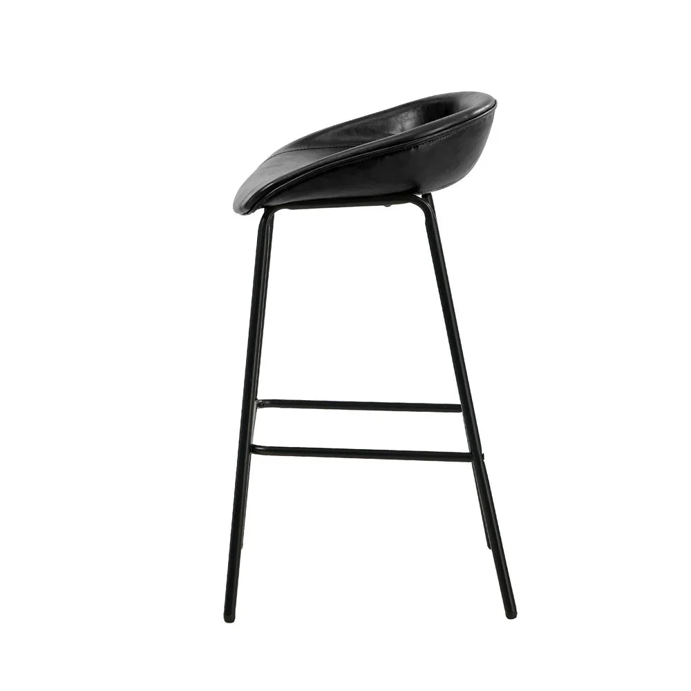2X Bar Stools Dining Chairs Counter Stool PU Leather Black