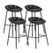 4X Bar Stools Dining Chairs Counter Stool PU Leather Black