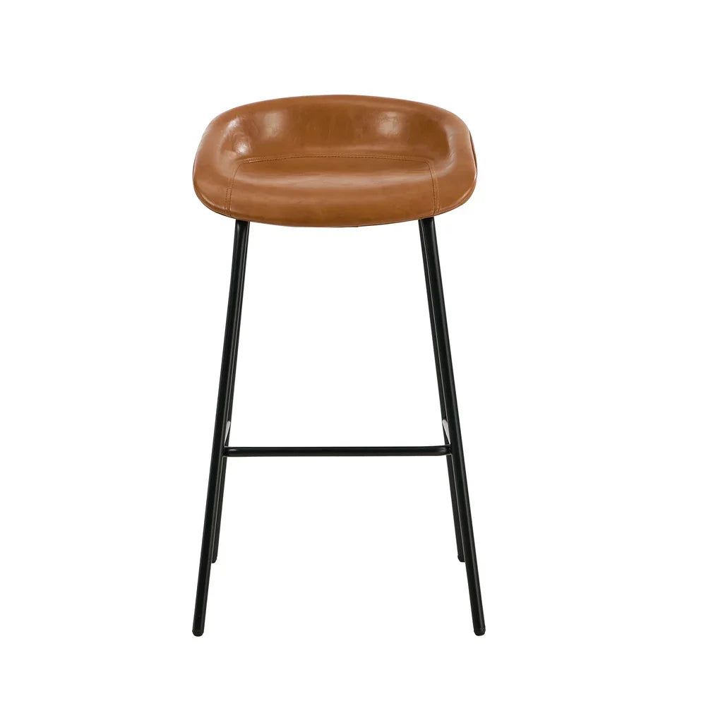 2X Bar Stools Dining Chairs Counter Stool PU Leather Brown