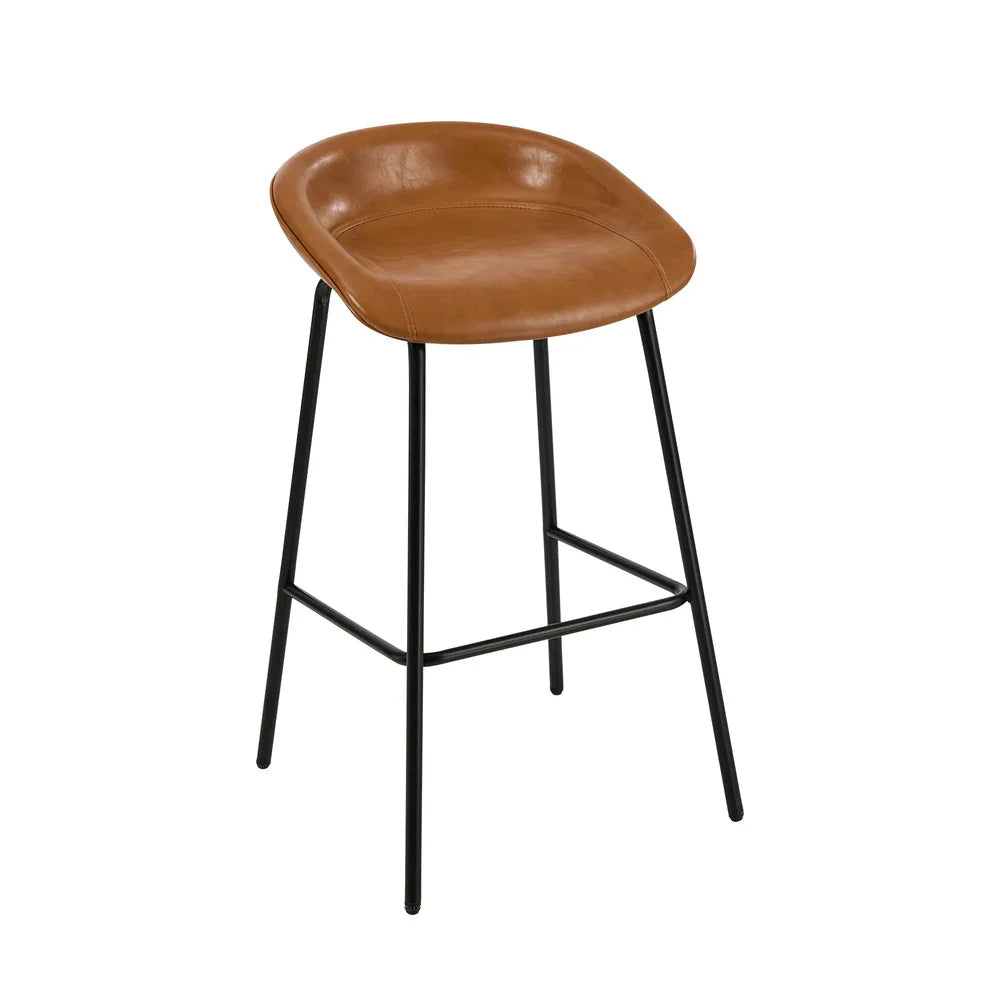 2X Bar Stools Dining Chairs Counter Stool PU Leather Brown
