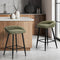 2PCS Boucle Bar Stools Green Black Kitchen Counter Chairs