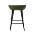 2PCS Bar Stools Boucle Fabric Green and Black