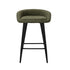 4PCS Bar Stools Boucle Fabric Green and Black