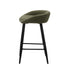 4PCS Bar Stools Boucle Fabric Green and Black