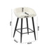 2PCS Bar Stools Boucle Fabric White and Black