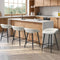 Oikiture 4PCS Boucle Bar Stools White Black Kitchen Counter Chairs