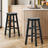 Oikiture 2x Kitchen Counter Round Bar Stool Chairs Footrest Black