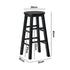 Oikiture 2x Kitchen Counter Round Bar Stool Chairs Footrest Black