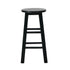 Oikiture 2x Kitchen Counter Round Bar Stool Chairs Footrest Black