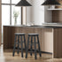 Oikiture 2x Kitchen Counter Round Bar Stool Chairs Footrest Black