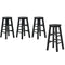Oikiture 4x Bar Stool Kitchen Counter Round Chair Footrest Black
