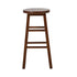 Oikiture 2x Kitchen Counter Round Bar Stool Chairs Footrest Walnut