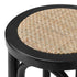 Wooden Bar Stool 2pc Rattan Dining Chair Black