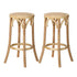 Wooden Bar Stool 2pc Rattan Dining Chair Wood