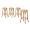 Oikiture 4x Bar Stools Dining Chair Rattan Seat Natural