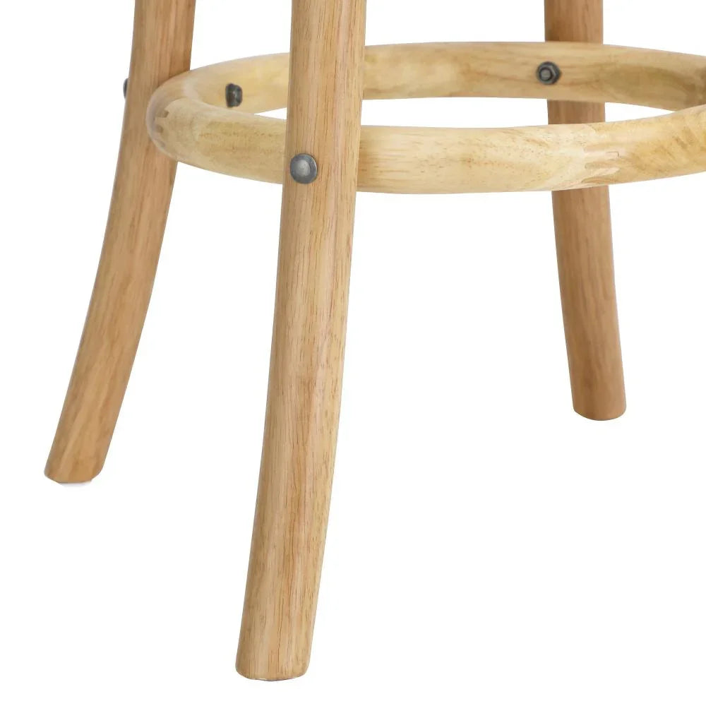Oikiture 4x Bar Stools Dining Chair Rattan Seat Natural