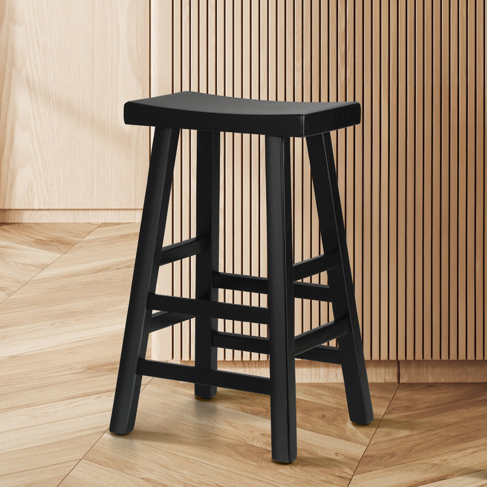 Bar Stools Wooden Counter Chairs Black