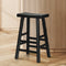Oikiture Wooden Bar Stool Black Elm Wood Counter Chair 150kg Capacity