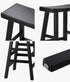 Bar Stools Wooden Counter Chairs Black