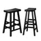 2X Bar Stools Wooden Counter Chairs Black
