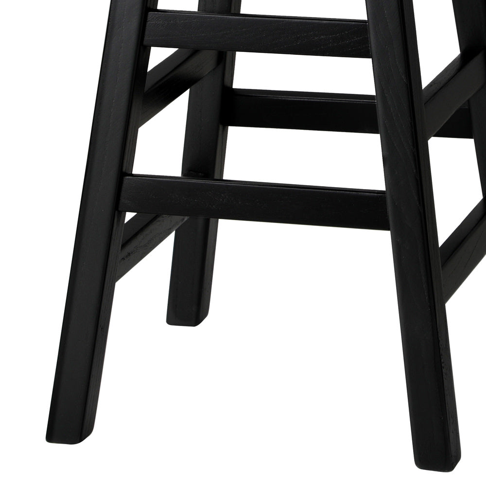 2X Bar Stools Wooden Counter Chairs Black
