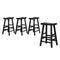 4X Bar Stools Wooden Counter Chairs Black