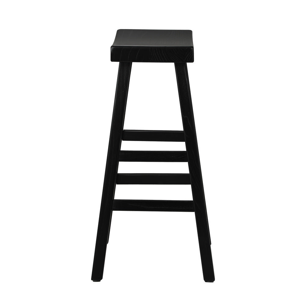 4X Bar Stools Wooden Counter Chairs Black
