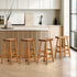 Set of 4 Bar Stools Wooden Counter Chairs Natural