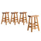 Set of 4 Bar Stools Wooden Counter Chairs Natural
