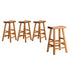 Set of 4 Bar Stools Wooden Counter Chairs Natural