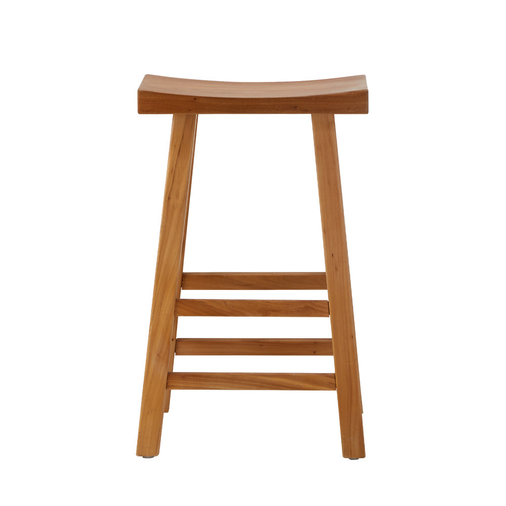 Set of 4 Bar Stools Wooden Counter Chairs Natural