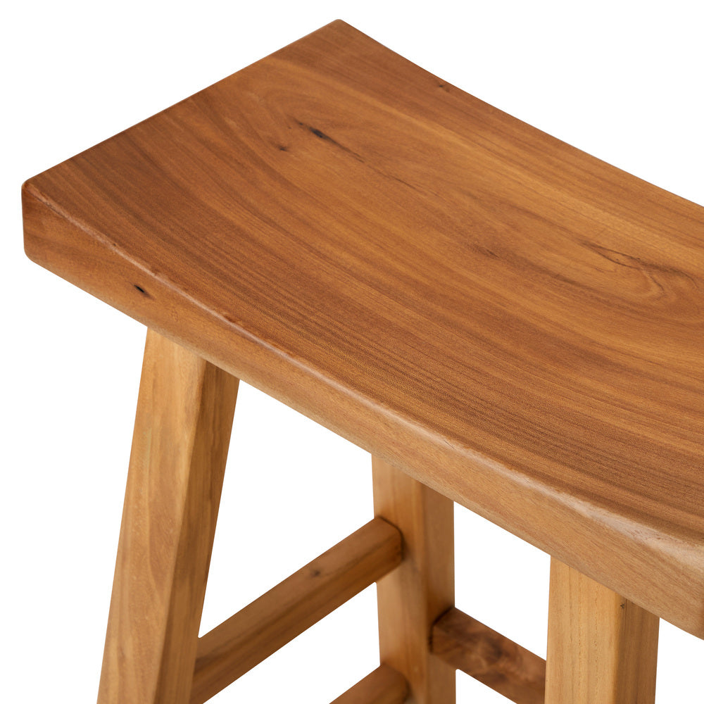 Set of 4 Bar Stools Wooden Counter Chairs Natural