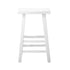 Elm Wood Bar Stools – Set of 2, Solid Timber, Curved Seat, 2‑Tier Footrest, White
