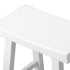 Elm Wood Bar Stools – Set of 2, Solid Timber, Curved Seat, 2‑Tier Footrest, White