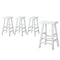 Bar Stool – Solid Elm Wood, Curved Seat, 2‑Tier Footrest, White (Set of 4)