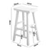 Bar Stool – Solid Elm Wood, Curved Seat, 2‑Tier Footrest, White (Set of 4)