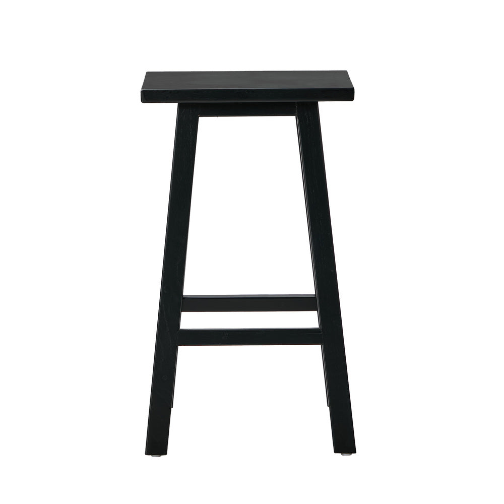 Oikiture 4x Bar Stool Kitchen Counter Dining Chair Footrest Black