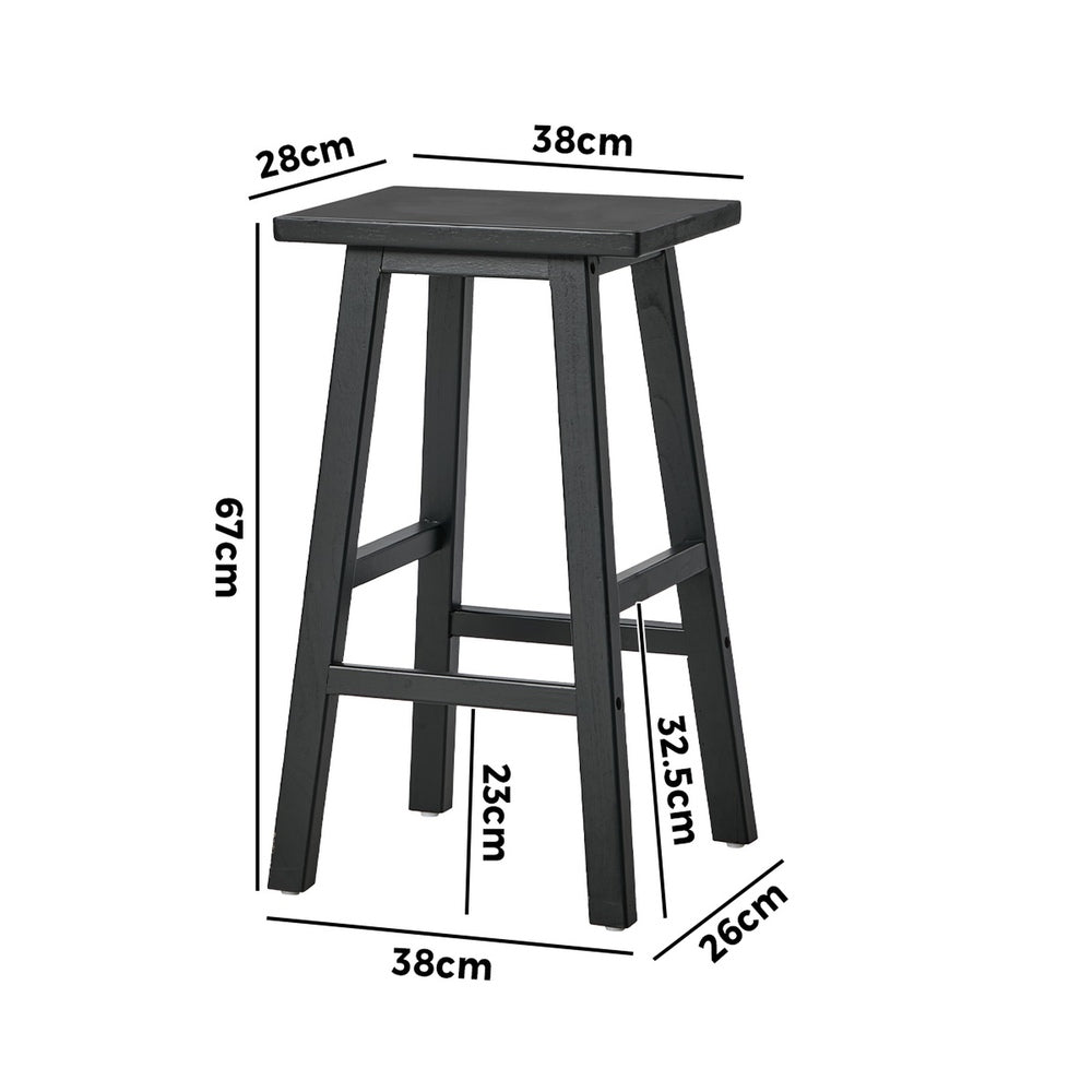 Oikiture 4x Bar Stool Kitchen Counter Dining Chair Footrest Black