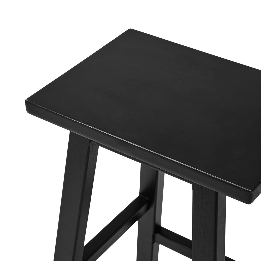 Oikiture 4x Bar Stool Kitchen Counter Dining Chair Footrest Black