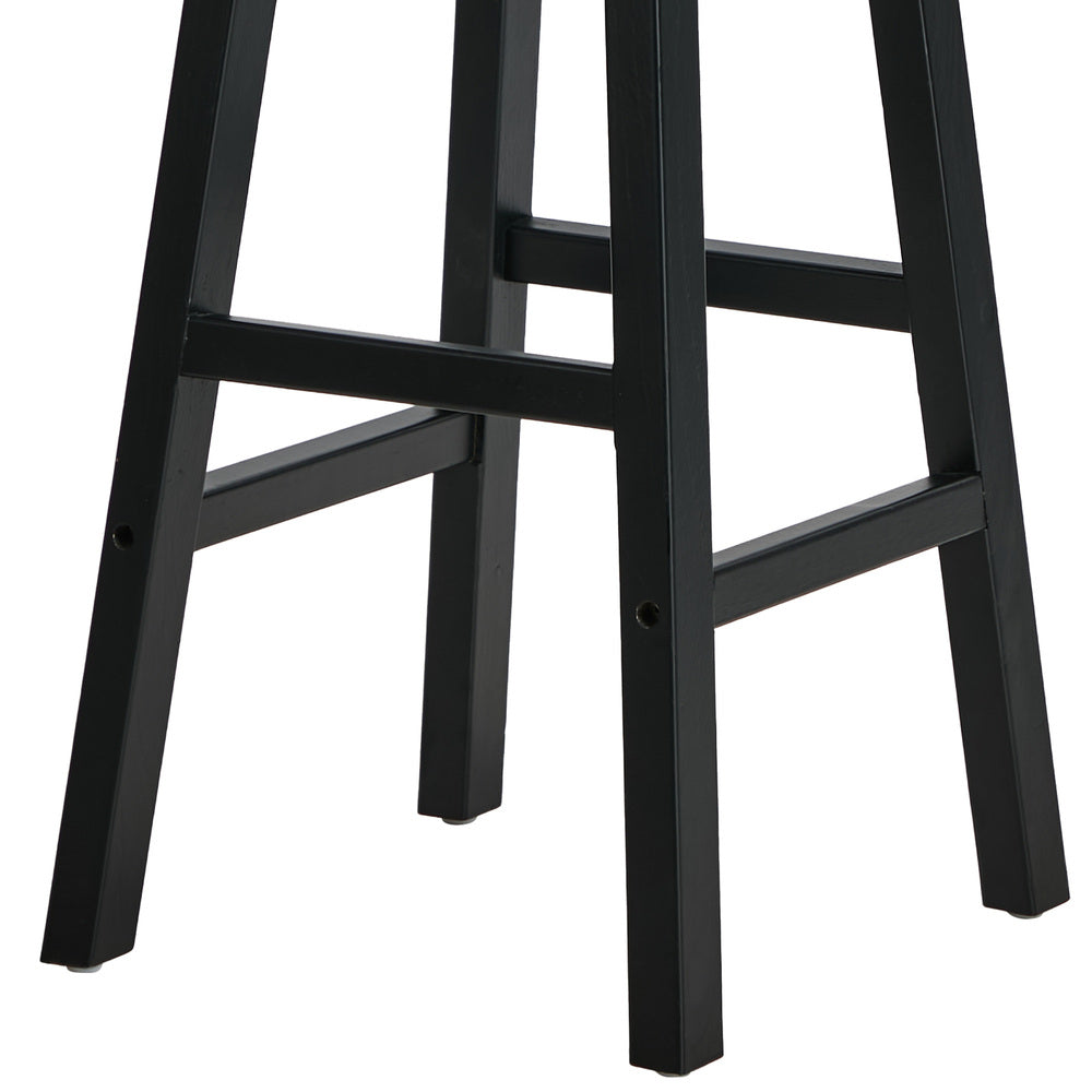 Oikiture 4x Bar Stool Kitchen Counter Dining Chair Footrest Black