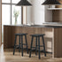 Oikiture 2x Bar Stool Kitchen Counter Dining Chair Footrest Black
