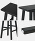 Oikiture 4x Bar Stool Kitchen Counter Dining Chair Footrest Black