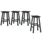 Oikiture 4x Bar Stool Kitchen Counter Dining Chair Footrest Black