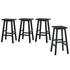 Oikiture 4x Bar Stool Kitchen Counter Dining Chair Footrest Black