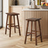 Oikiture 2x Bar Stool Kitchen Counter Dining Chair Footrest Walnut
