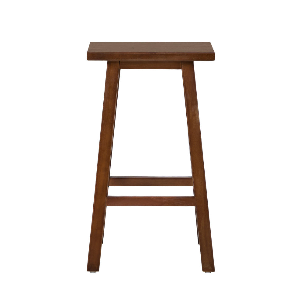 Oikiture 2x Bar Stool Kitchen Counter Dining Chair Footrest Walnut