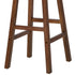 Oikiture 2x Bar Stool Kitchen Counter Dining Chair Footrest Walnut