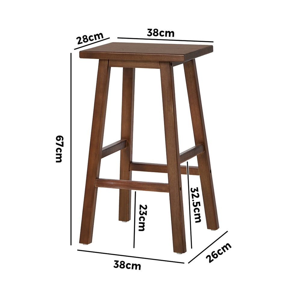 Oikiture 4x Bar Stool Kitchen Counter Dining Chair Footrest Walnut