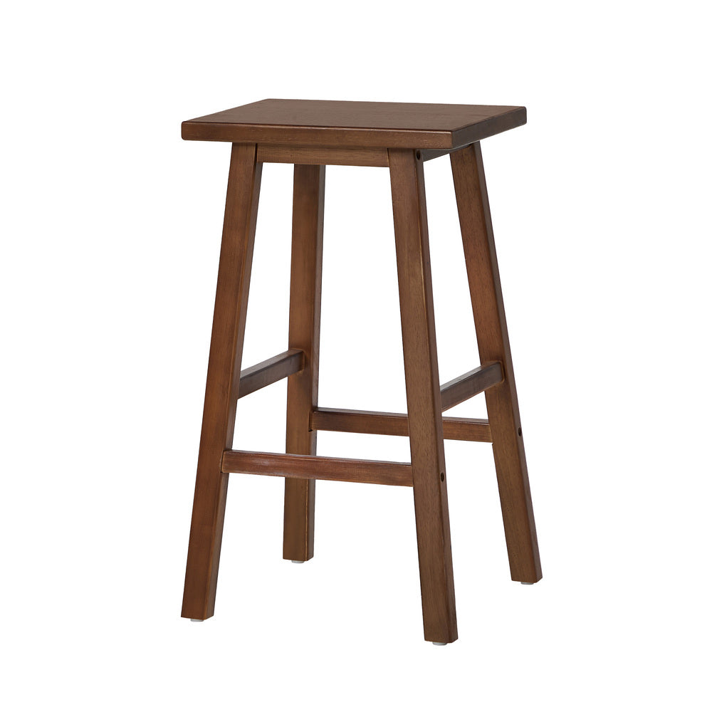 Oikiture 4x Bar Stool Kitchen Counter Dining Chair Footrest Walnut
