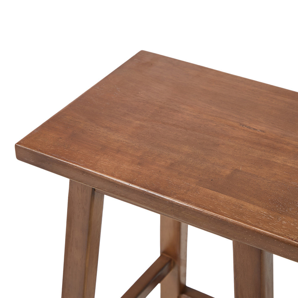 Oikiture 4x Bar Stool Kitchen Counter Dining Chair Footrest Walnut
